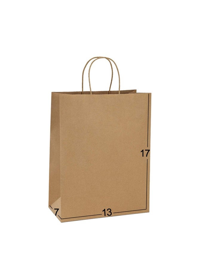 BagDream - Paper Bags 13X7X17 50Pcs Gift Bags Party Bags Shopping Bags Retail Bags Merchandise Bags Recycled Brown Kraft Paper Bags With Handles Bulk - Image 1