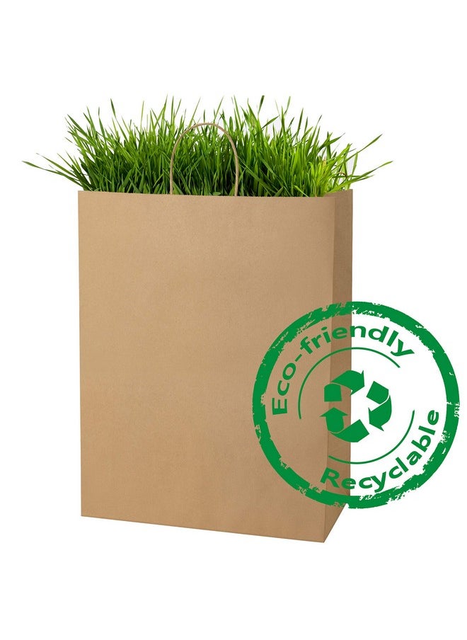 BagDream - Paper Bags 13X7X17 50Pcs Gift Bags Party Bags Shopping Bags Retail Bags Merchandise Bags Recycled Brown Kraft Paper Bags With Handles Bulk - Image 1