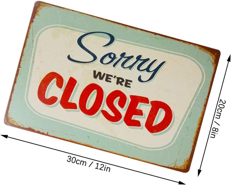 LZYMSZ Come in Were OPEN Sorry We Are Closed Metal Retro Tin Sign Vintage Plaque Wall Decor for Coffee Bar Pub Restaurant Store - Image 2