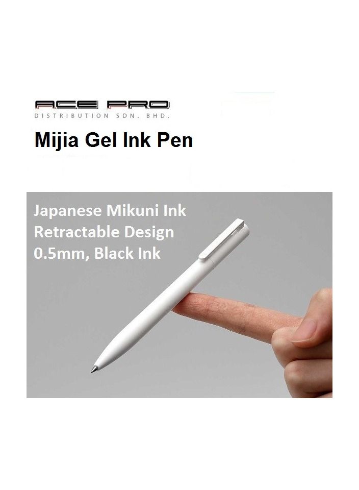 Xiaomi Mijia Mi Gel Ink Pen White - MJZXB01WC 0.5mm Quick Dry Writing Pen - Image 1