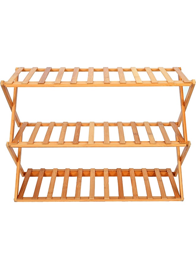 Home Pro Foldable 3-Tier Bamboo Shoe Rack Multipurpose,Shoe Shelf Holder Free Standing Shoe Rack