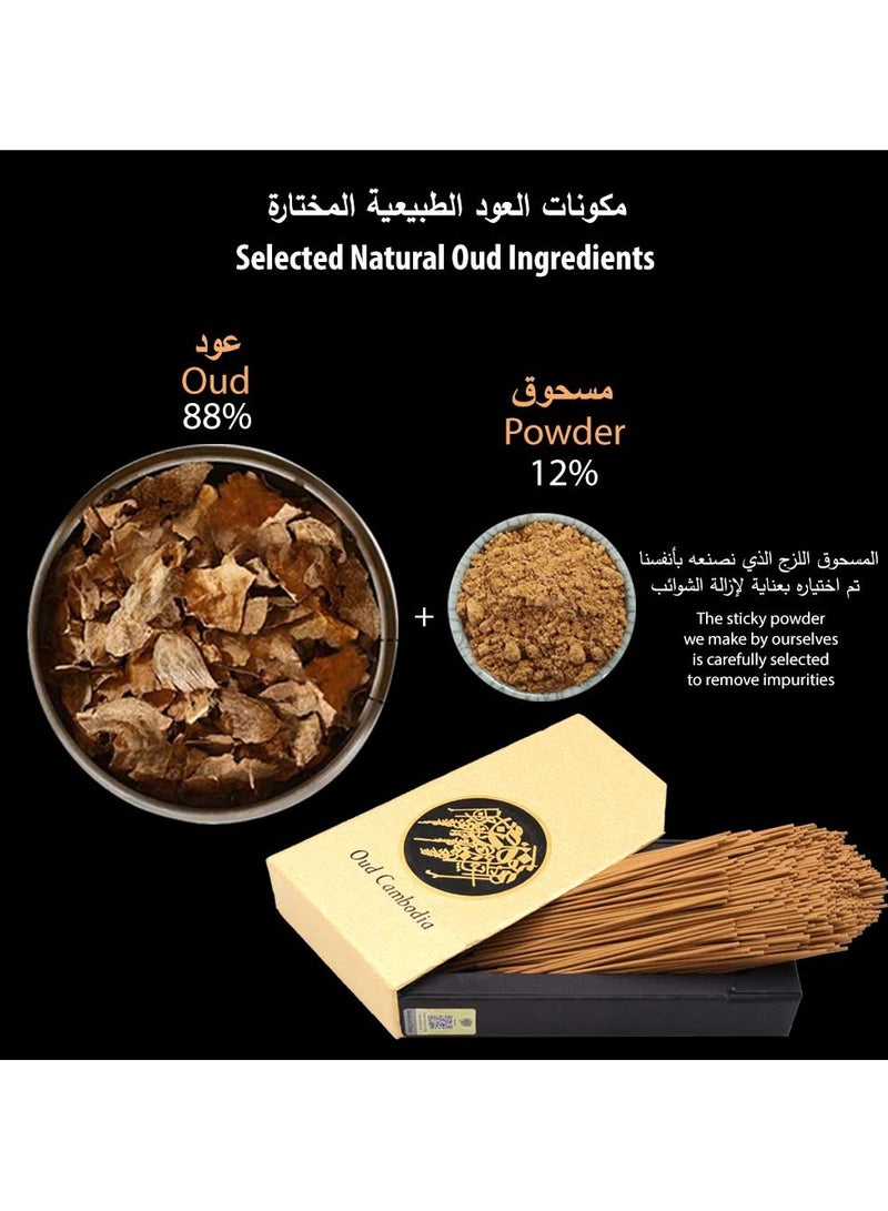 بخور بوسيدين أعواد بخور كمبودية سوبر عود ماكس كمية 10.5 سم طول صندوق هدايا بخور عود عود لتعطير المنزل  - Image 2