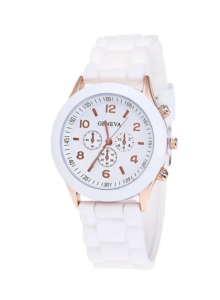 Geneva [2025 New Design]Ladies Watch Fashionable Women Quartz Diamond Wristwatch Classic Simple Watches Business Decoration Bangle Bracelet Necklace Ring Earring Girl Gift Set - Image 2