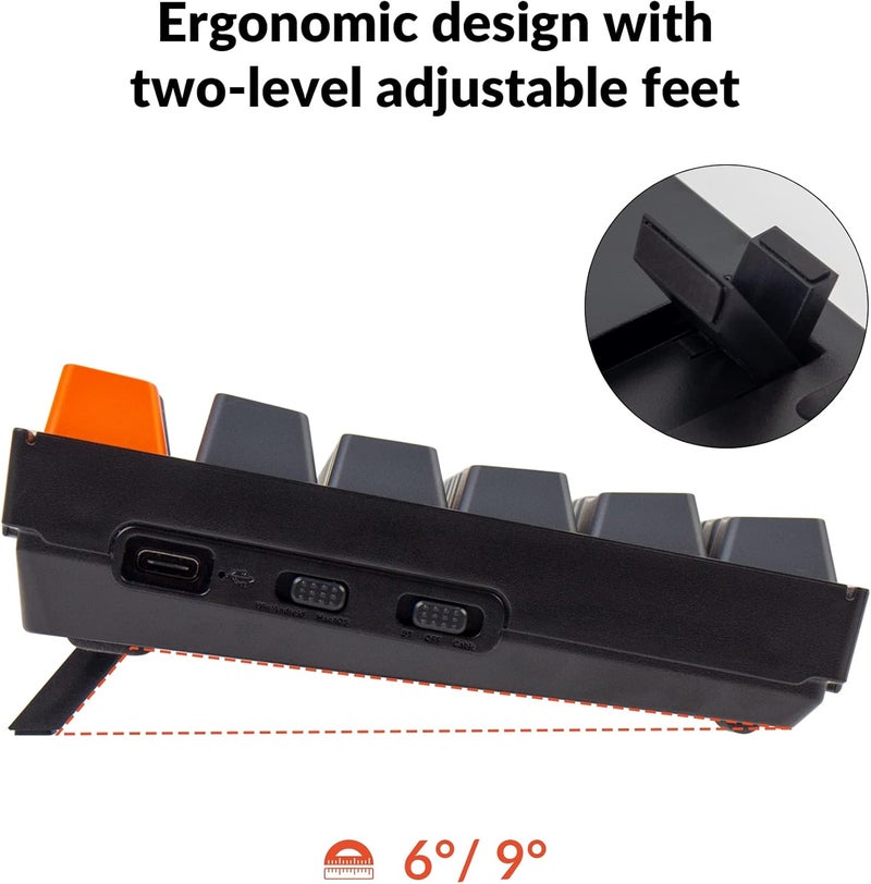 Keychron K10 Full Size 104 Keys Bluetooth Wireless Mechanical Gaming Keyboard for Mac Windows with Super Red Switch, Multitasking/White LED Backlight/USB C Wired Computer Keyboard - Image 5