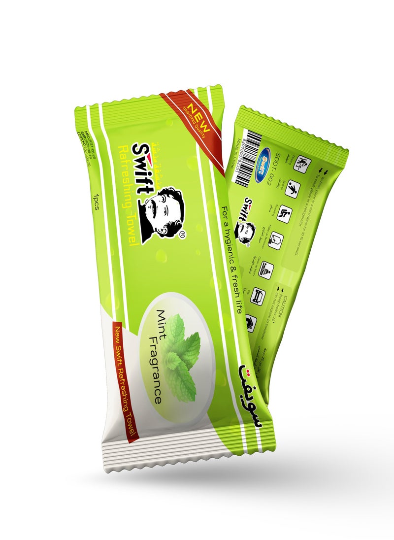 Swift Pack of 25 Refreshing Towel For a Hygienic & Fresh Life -  Mint Flavor 
