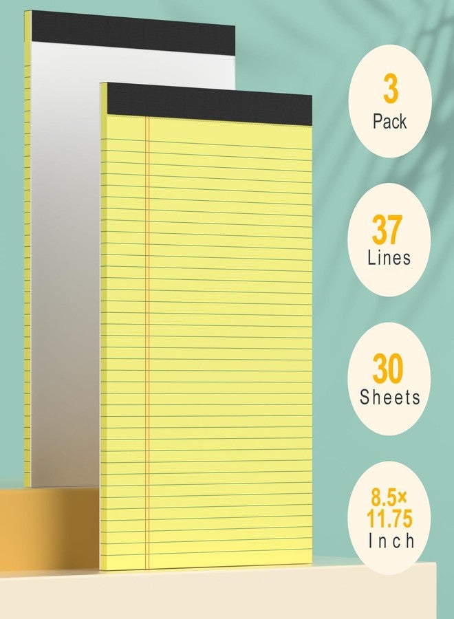 PINJINGPRO دفاتر ملاحظات قانونية مقاس 8.5 × 11.75 بوصة، مسطرة، مناسبة للواجبات المنزلية، عبوة من 3 دفاتر صفراء مقاس 8.5 × 11.75 بوصة، مسطرة بشكل ضيق، ورق أصفر، 70 جرامًا للمتر المربع، 38 سطرًا - 30 ورقة / 60 صفحة، طباعة على الوجهين، قانونية - Image 2