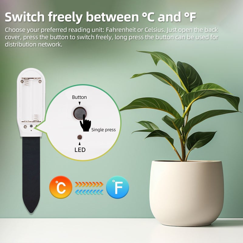 Smart Soil Meter: 2-in-1 Stainless Steel Probe - Voice Assistant Control & Auto Watering, Bluetooth Plant Sensor for Indoor Outdoor Potted Plants, Gardeners and Plant Lovers - Image 4