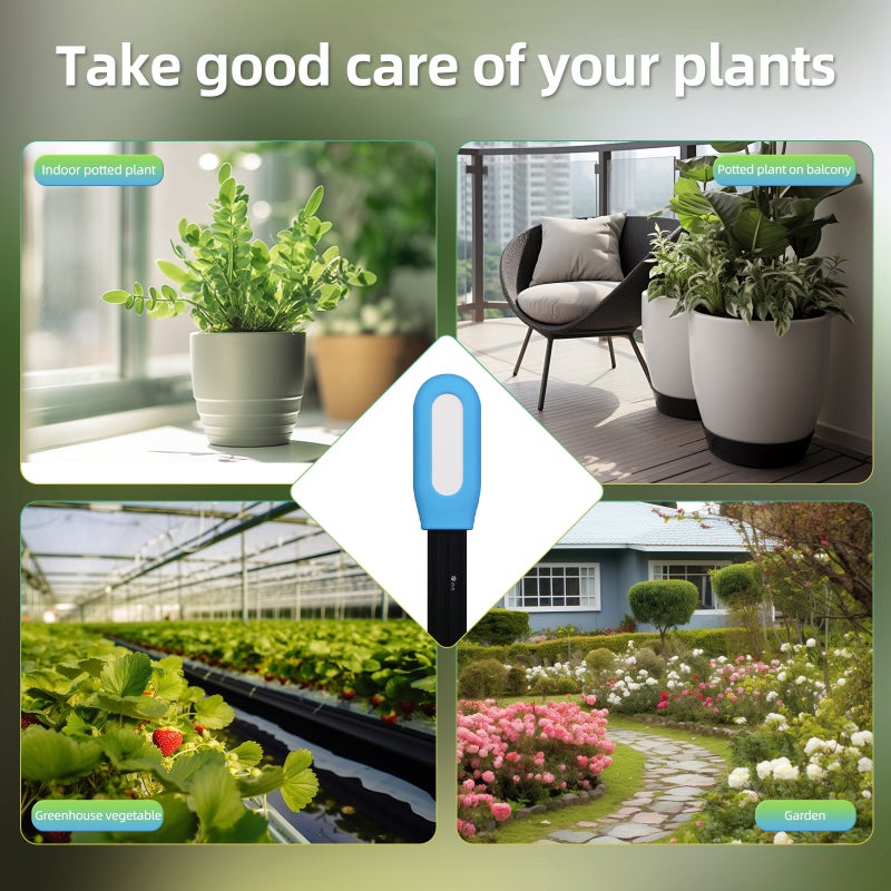 Smart Soil Meter: 2-in-1 Stainless Steel Probe - Voice Assistant Control & Auto Watering, Bluetooth Plant Sensor for Indoor Outdoor Potted Plants, Gardeners and Plant Lovers - Image 2