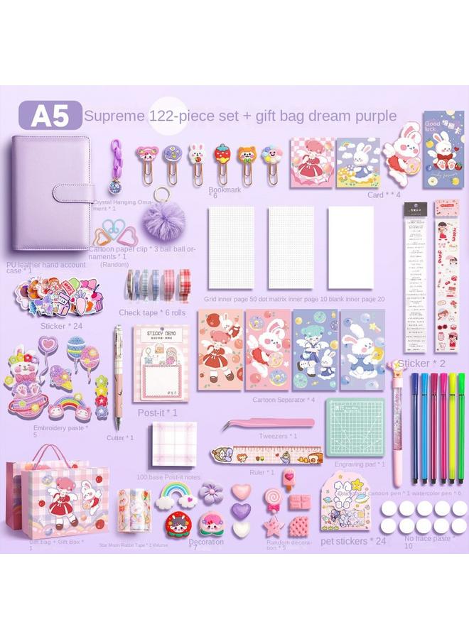 Bluejw Hand Account Net Red Square Book Suit Girl Cute High Color Value Blank Girl Heart Hand Account Book Loose Leaf Detachable - Image 1