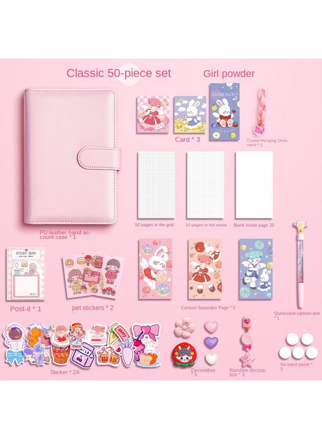 Bluejw Hand Account Net Red Square Book Suit Girl Cute High Color Value Blank Girl Heart Hand Account Book Loose Leaf Detachable - Image 3