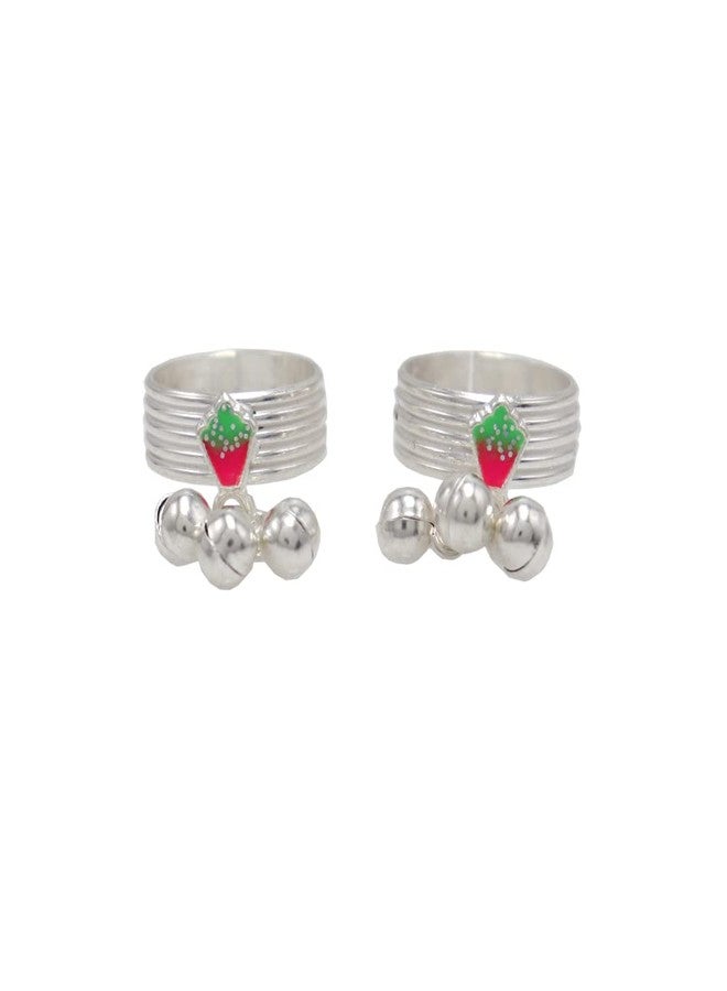 MOONPLUS Sterling Silver Adjustable Toe Ring With Salangai | Velli Muthu Metti | chandi ki Bichiya | jodvi Mettelu Leg Finger Anguthe ki Bichhiya | Sound Minji Kalungura - Image 4