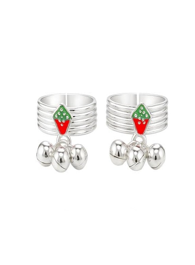 MOONPLUS Sterling Silver Adjustable Toe Ring With Salangai | Velli Muthu Metti | chandi ki Bichiya | jodvi Mettelu Leg Finger Anguthe ki Bichhiya | Sound Minji Kalungura - Image 1
