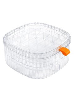 Generic 3-layer tray white clear acrylic jewelry organizer box, earring necklace display storage jewelry boxes for women girl, dresser organizers and storage (Clear)  - Image 1