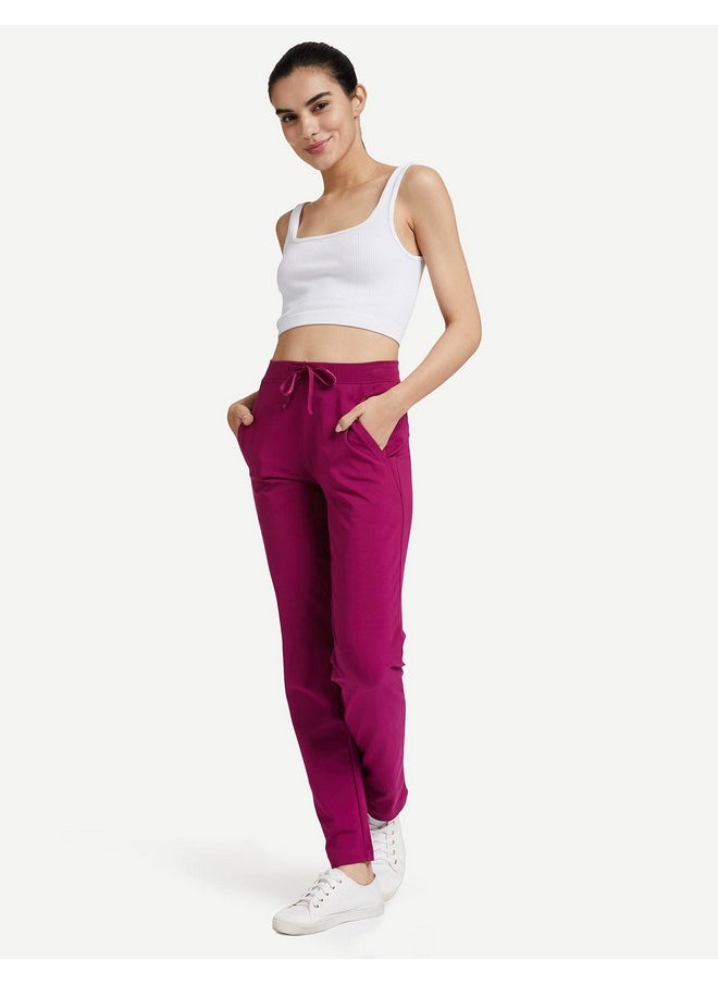Van Heusen Van Heusen Women Relaxed Fit Lounge Pants - Cotton Elastane - Smart Tech+, Easy Stain Release, Moisture Wicking, Ultra Soft_55303_Burgundy_S  - Image 2