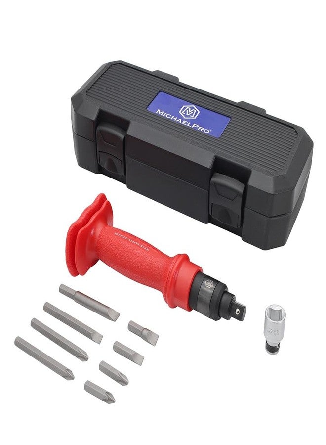 MichaelPro 1/2 Inch Drive Impact Driver Set, 10-Piece Manual Reversible Impact Screwdriver with Standard and Extra Long Slotted and Phillips Screwdriver Bits, Hex Bit Chuck Adapter, Storage Case - Image 1