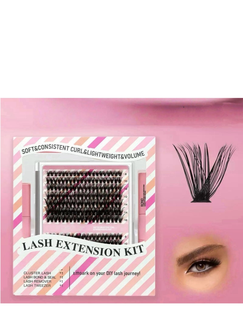 JOSQUEWNN 2 Styles DIY Eyelash Extension Kit, 8-16mm Mixed Individual Lashes Cluster, Natural Curl Personal Eyelash Set, Segmented False Eyelashes, Thick Eyelashes. - Image 2