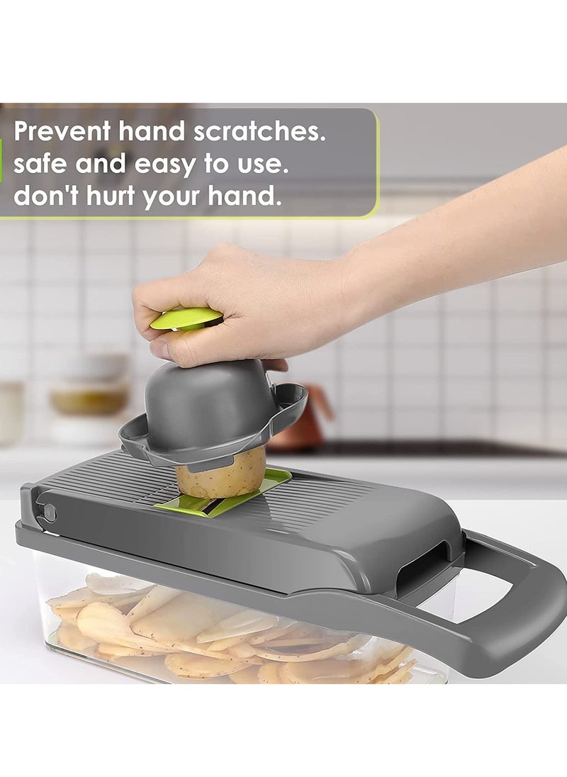 ELTRAZONE - Vegetable Chopper - Time-and Labor-Saving Food Chopper - Pro Onion Chopper Vegetable Cutter and Dicers ，12 in 1 Multifunctional Veggie Chopper，Container for Salad Potato Carrot Garlic - Image 1