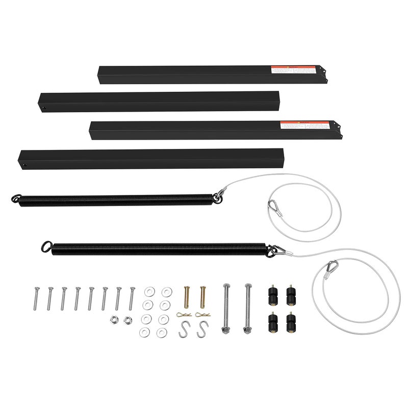 Trailer Tailgate Lift Assist Kit for Open Utility Trailer Tailgate Ramp 2 Sides Black with 12 to 24 Inch Heights Side Rail and 4 to 6 Feet Height Tail Gate or Ramp