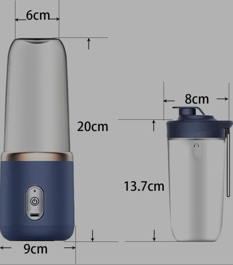 Qlect Portable Blender for Smoothies & Juices | 400ML Compact Jar for Soft Fruits | 40W Motor Crushes Ice | Auto-Stop After 40s | 1500mAh Rechargeable Juicer with Built-in Jar - Image 3