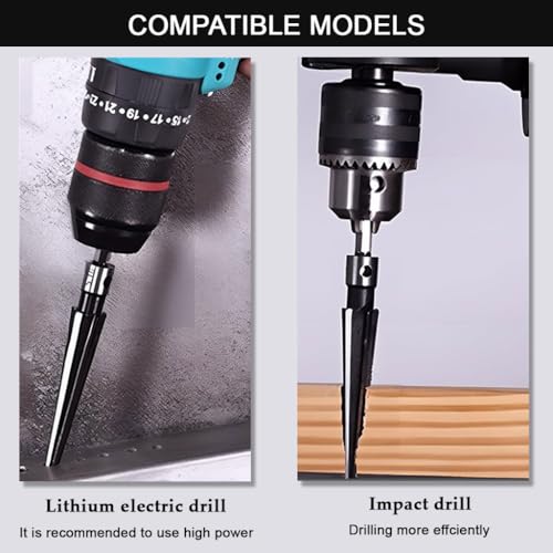 Serplex® 2Pcs Hand Reamer Set 3-13mm, T Handle Tapered Reamers with Detachable Cross Bar, 1/4" Hex Shank, Manual & Power Tool Use, Carbide Alloy, for Wood, Metal, Plastic DIY & Professional Repair - Image 3