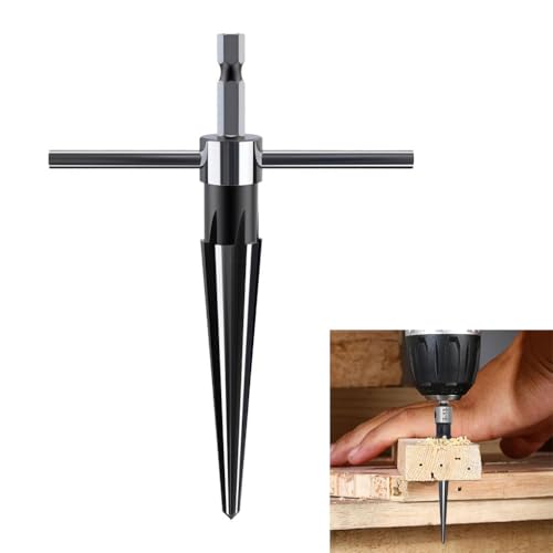 Serplex® 2Pcs Hand Reamer Set 3-13mm, T Handle Tapered Reamers with Detachable Cross Bar, 1/4" Hex Shank, Manual & Power Tool Use, Carbide Alloy, for Wood, Metal, Plastic DIY & Professional Repair - Image 1