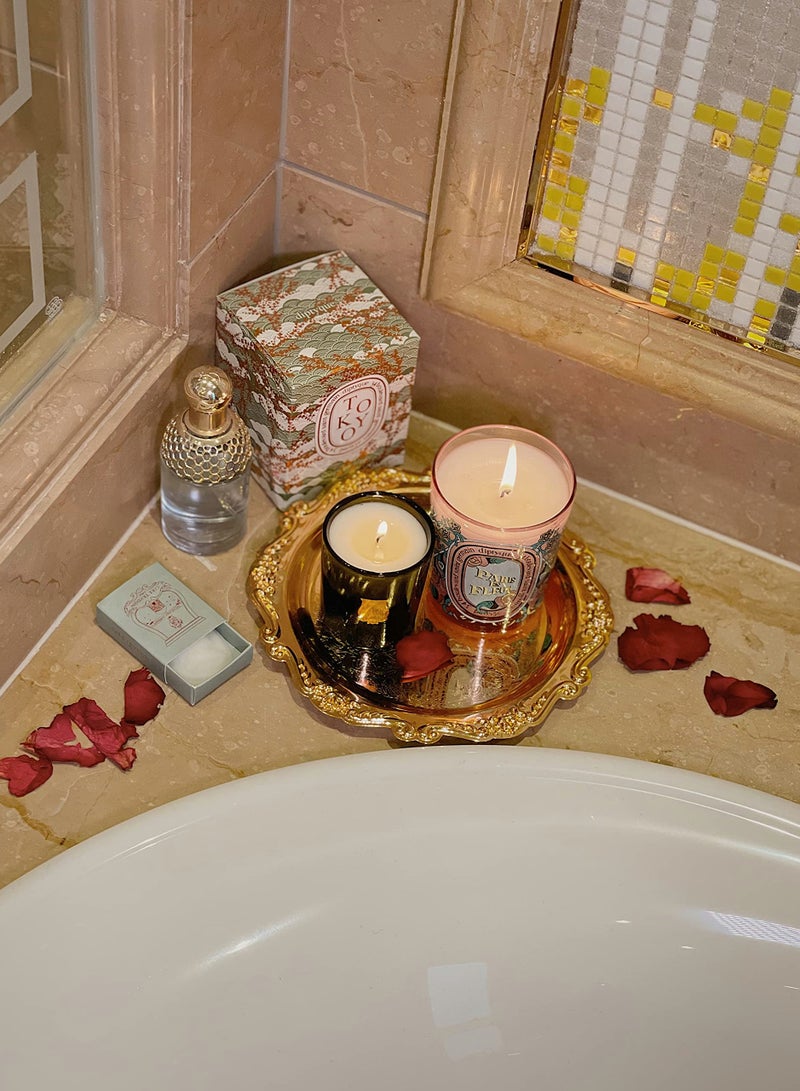 Excefore Jewelry Display Dish, Golden Nordic Style Sink Vanity Trays Cosmetics Organizer Soap Dish Candle Holder Trinket Tray Decorative Sundries - Image 3