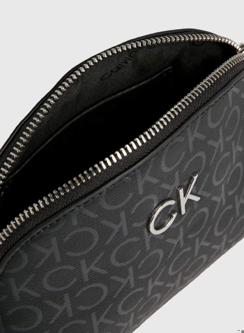 CALVIN KLEIN Women's Small Logo Crossbody Bag - Polyester, Black