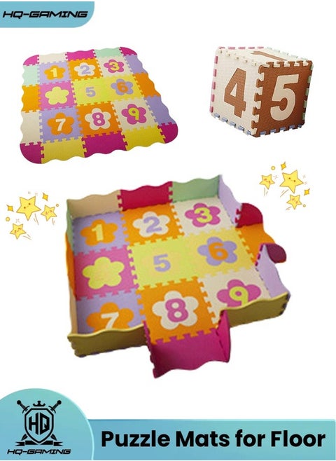 Baby Play Mat, 15 Pieces Baby Play Mat with Fence, Foam Puzzle Play Mat, EVA Foam Puzzle Floor Mat, Foam Crawling Mat for Kids, Infants, Toddlers with Fence Protection