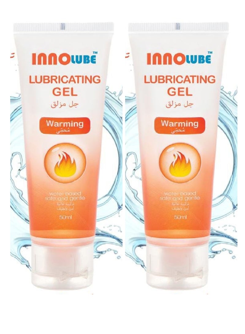 InnoLube Two Pieces Of Lubricating Gel Warming Water Based Safe And Gentle 2X50ml - Image 1