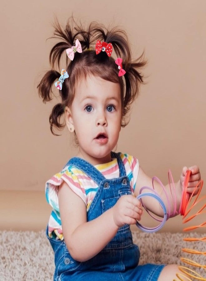 Tintoo 16 PCS Plain 2 Inches Baby Girls Hair Bows Ties || Elastic Hair Rubber Ribbon Hair Band || Multi-colored for kids infants and toddler(8 pairs) with storage box - Image 5