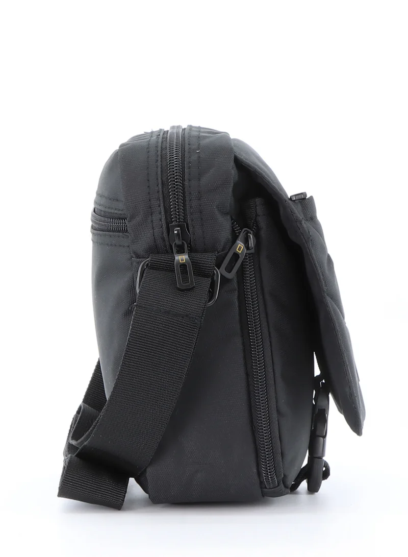 NATIONAL GEOGRAPHIC National Geographic Pro Utility Bag with Front Expander Black - Expandable Crossbody Bag for Men and Women, Shoulder Bag, Portable Organizer, Sustainable Material and Eco Friendly