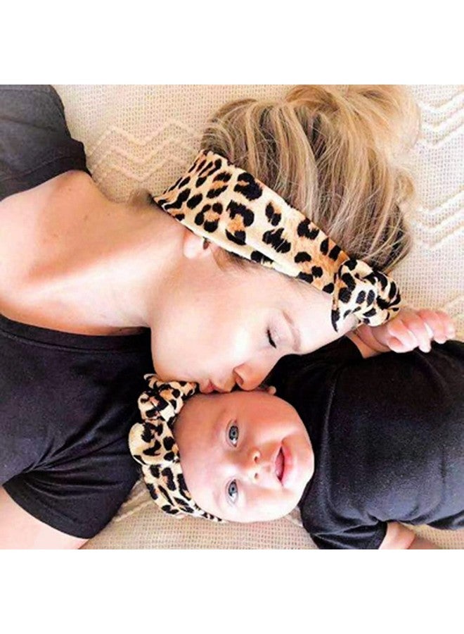 Cinaci 12 Pack/6 Set Floral Print Diy Parentchild Mom Mum Mommy And Me Baby Girl Toddlers Rabbit Ear Bow Headbands Hair Accessories - Image 3