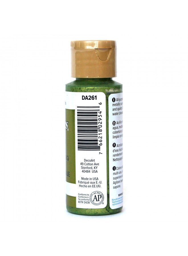 DecoArt Dazzling Metallics 2-Ounce Festive Green Acrylic Paint - Image 2