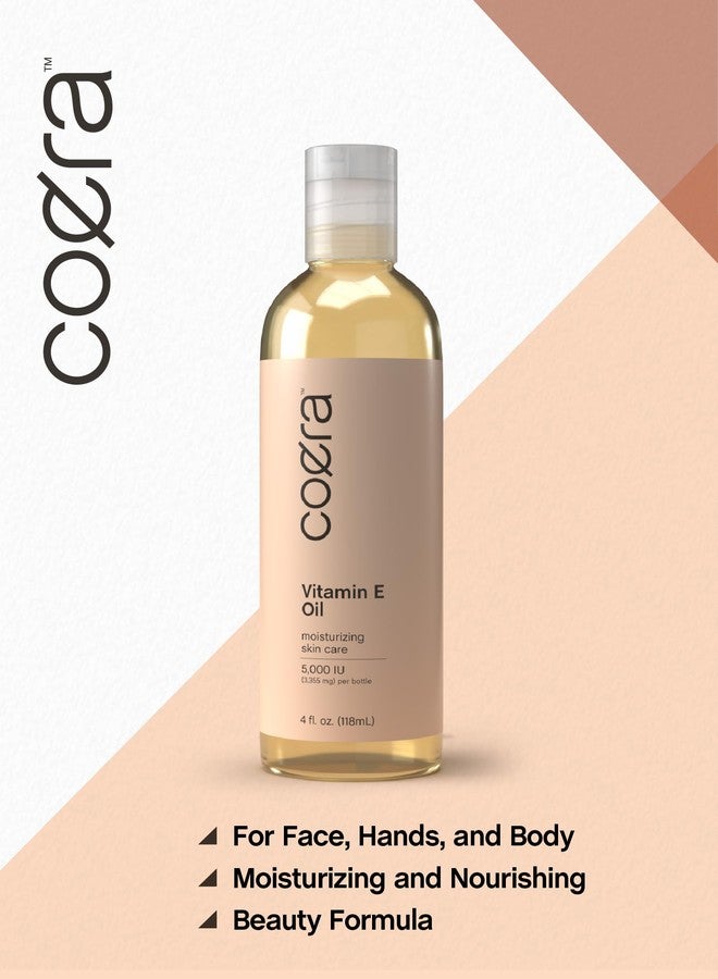 Coera زيت فيتامين E من كويرا | 5,000 وحدة دولية | 4 أونصة سائلة | زيت مرطب ومغذي للبشرة للوجه واليدين والجسم | خالي من البارابين وSLS والعطور - Image 4