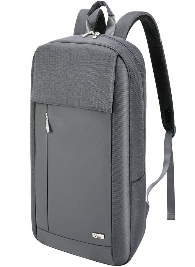 Voova Travel Laptop Backpack for Men Women, Slim Lightweight Backpack Bookbag with Laptop Compartment for Work Business and College, Waterproof Computer Bag Fits 14-15.6 Inch Notebook, Grey - Image 1