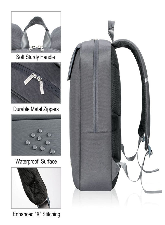 Voova Travel Laptop Backpack for Men Women, Slim Lightweight Backpack Bookbag with Laptop Compartment for Work Business and College, Waterproof Computer Bag Fits 14-15.6 Inch Notebook, Grey - Image 4