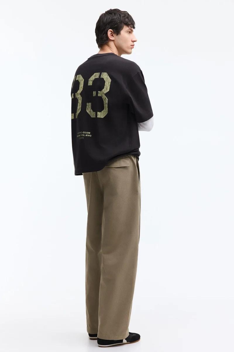 اتش اند ام بنطلون بقصّة مريحة بتفاصيل ملفوفة