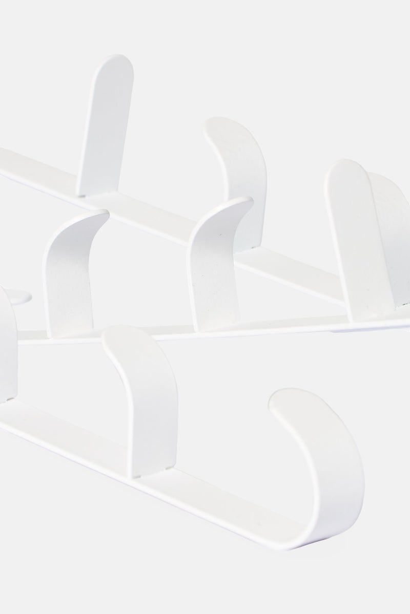 Farberware 3 Pieces Stainless Steel Over The Door Hooks, White - Image 3