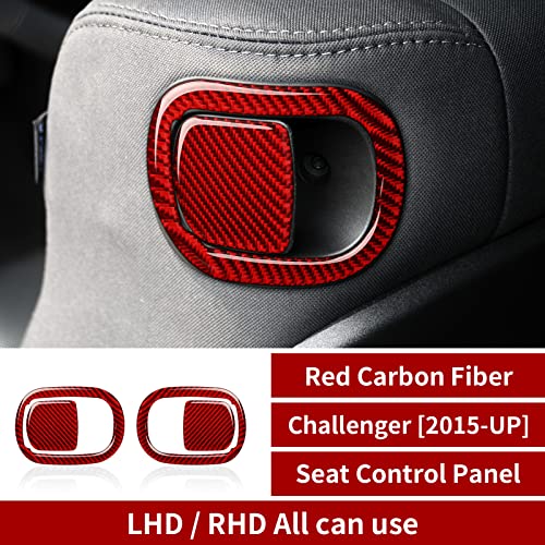 BRMYL Car Seat Adjustment Button Trim Decals for 2015-2023 Dodge Challenger Accessories Carbon Fiber Stickers - Image 2