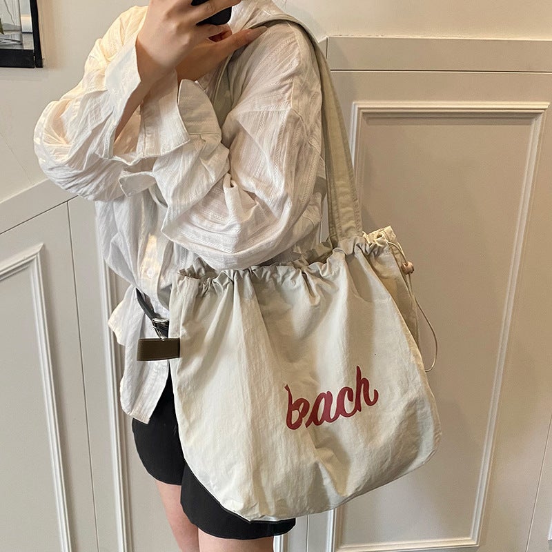 Bag Women'S Shoulder Canvas Bag Printed Large Capacity Japanese Style Tote Bag Simple Portable Handbag Casual Handbag - Image 3