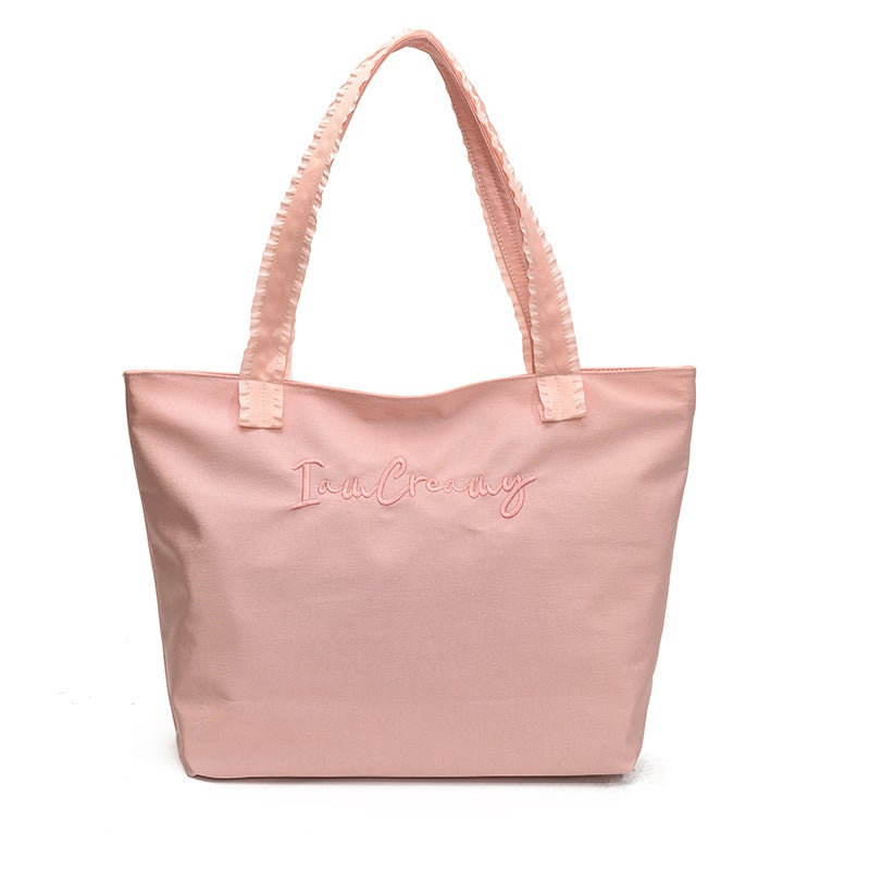 Bag Women'S Shoulder Canvas Bag Printed Large Capacity Japanese Style Tote Bag Simple Portable Handbag Casual Handbag - Image 1