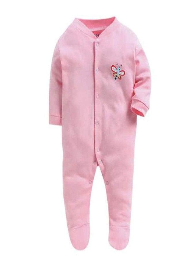 EIO Baby's Cotton All Over Print Sleepsuit Pack Of 3 (A-90-1_Pink_6 Months-9 Months) - Image 2