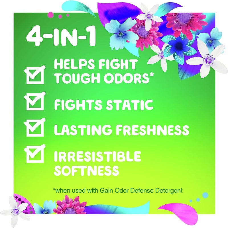 Gain + Odor Defense Dryer Sheets, Super Fresh Blast Scent Fabric Softener Sheets, 240 ct - Image 4