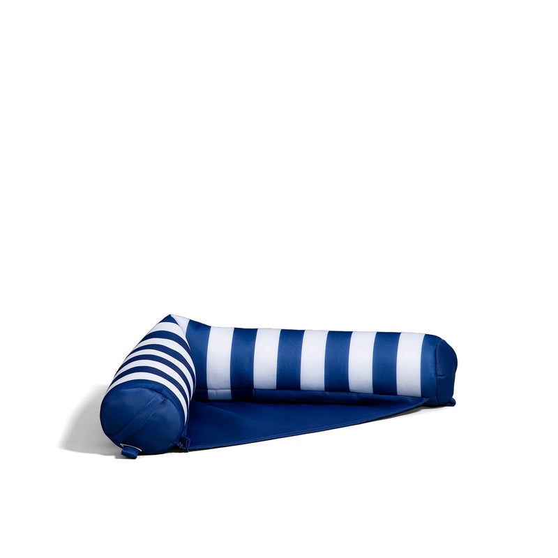 Big Joe Noodle Sling No Inflation Needed Pool Seat with Armrests, Americana Nautical Stripe Double Sided Mesh, Quick Draining Fabric, 3 feet - Image 1