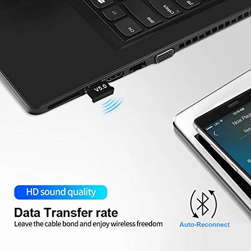 AUSHA® USB Bluetooth 5.0 Adapter Transmitter Bluetooth Receiver Audio Bluetooth Dongle Wireless USB Adapter for Computer PC Laptop - Image 4