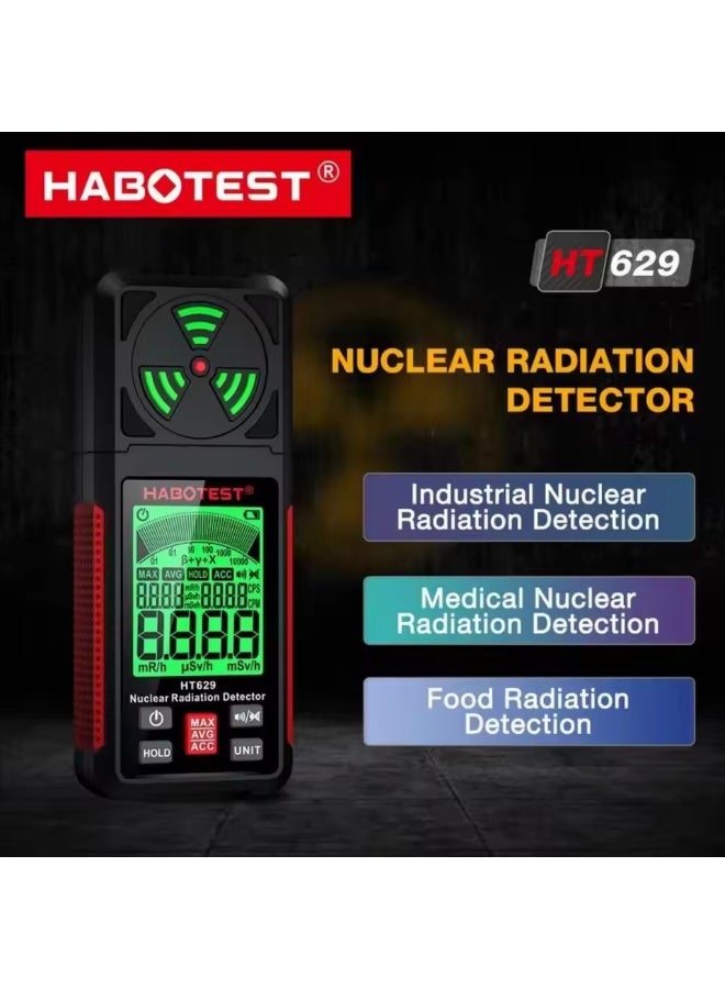 هابوتيست جهاز كشف الإشعاع النووي HABOTEST HT629، عداد جايجر، كاشف النشاط الإشعاعي لأشعة إكس وبيتا وجاما، لاختبار مياه الصرف النووي - Image 3