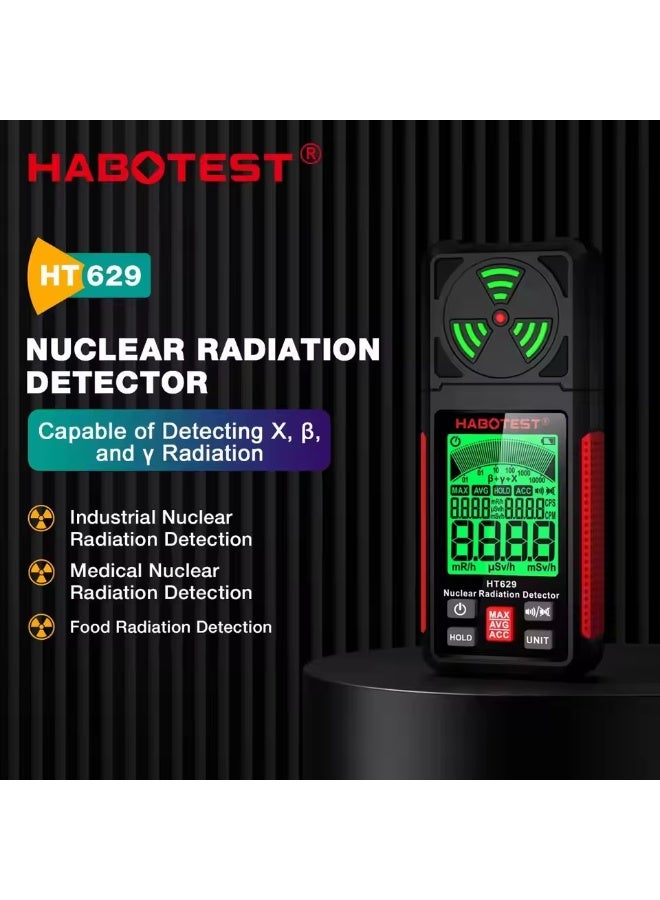 هابوتيست جهاز كشف الإشعاع النووي HABOTEST HT629، عداد جايجر، كاشف النشاط الإشعاعي لأشعة إكس وبيتا وجاما، لاختبار مياه الصرف النووي - Image 2