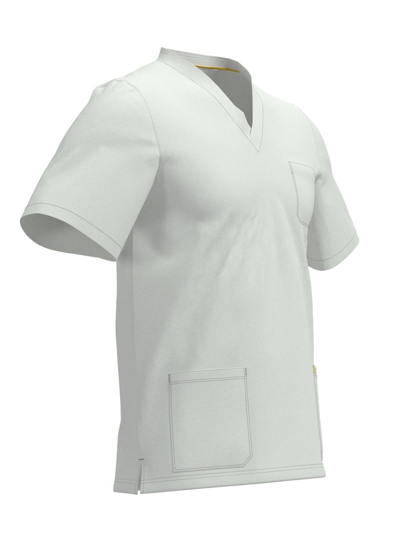 Doctor - Scrub Comfortable white Lycra fabric with many pockets is meticulously crafted to retain its color without fading with repeated washing - Image 1