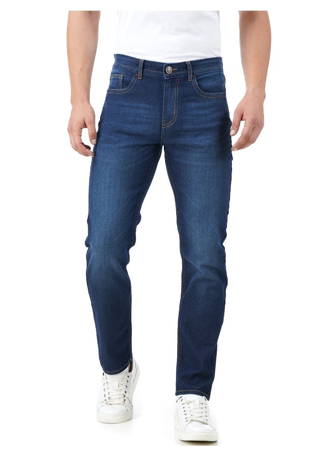 inkd Men's Lightweight Regular Fit Jeans (Aegean, 28) - Image 1