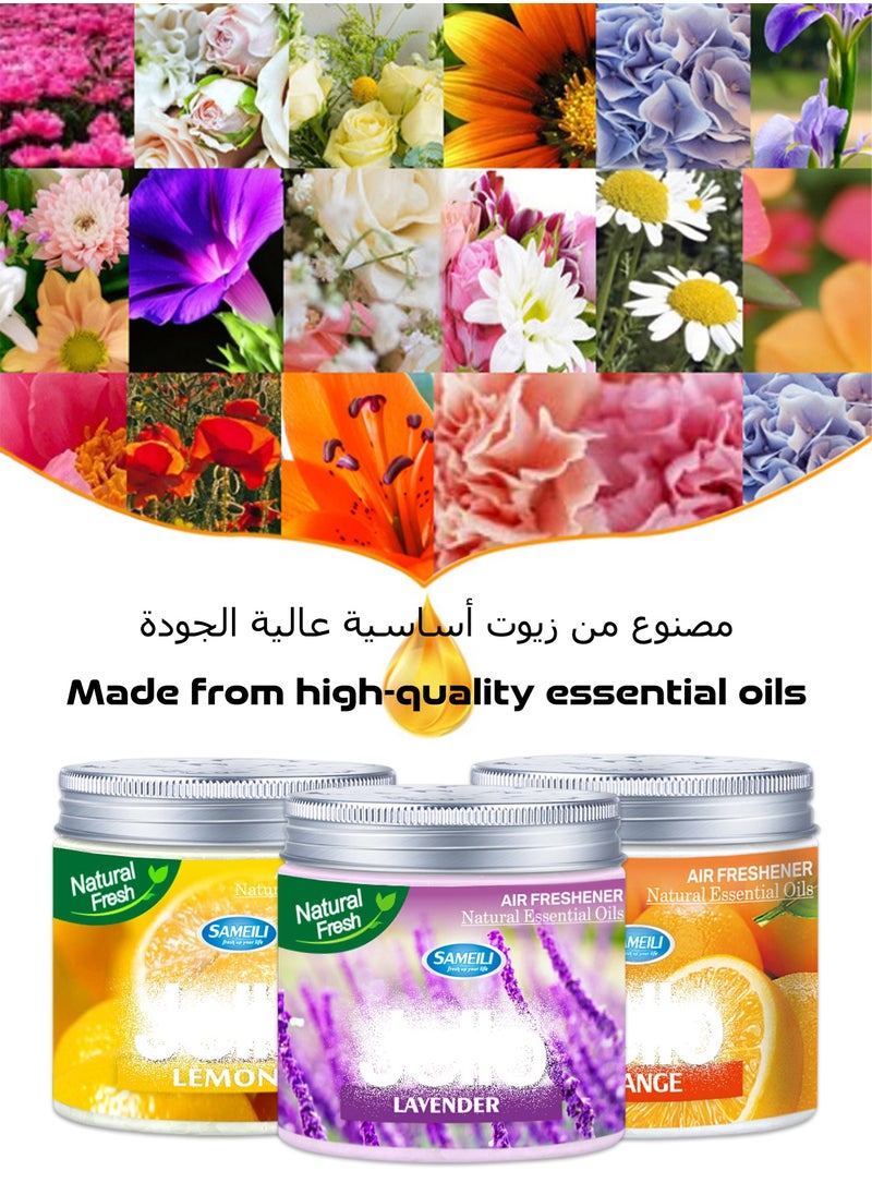 SAMEILI Air Freshener - Lemon - Gel Scent Freshener - Odor Eliminator - Solid Wood Block Aromatherapy - Contains Essential Oil Ingredients - Scent Freshener - For Closet, Bathroom, Car, Living Room, Office, Pet Area - 220g  - Image 3